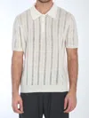 Roberto Collina Openwork Knit Polo Shirt