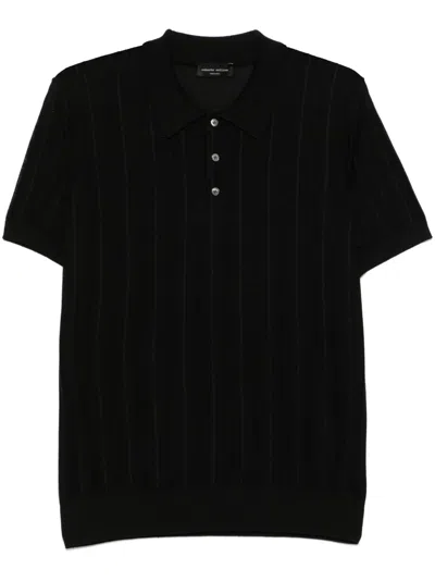 ROBERTO COLLINA OPENWORK-KNIT POLO SHIRT
