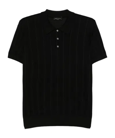 ROBERTO COLLINA OPENWORK-KNIT POLO SHIRT