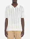 Roberto Collina Openwork Knit Polo Shirt In White