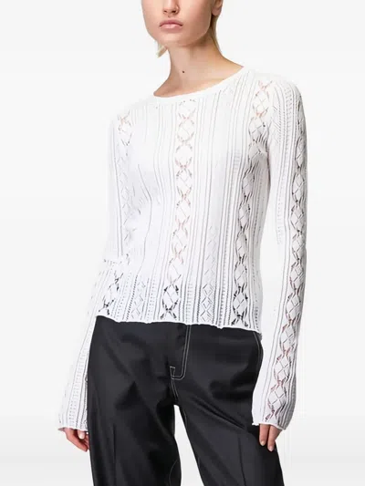Roberto Collina Openwork Sweater In White