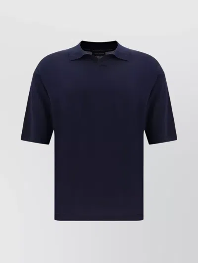 Roberto Collina Oversized Cotton Polo Shirt In Blue