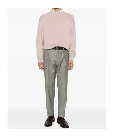 Roberto Collina Oversized Crew Neck Knit Sweater In Pink