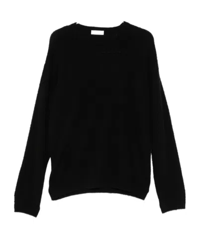 Roberto Collina Oversized Crew Neck Knit Sweater In Black