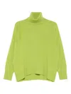 Roberto Collina Oversized Fit Wool Turtleneck Sweater Clothing In Green