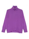 Roberto Collina Oversized Fit Wool Turtleneck Sweater Clothing In Purple