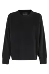 Roberto Collina Oversized Merino Wool Sweater With Classic Crew Neckline In Black