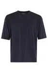 Roberto Collina Oversized Navy Cotton Knit T-shirt In Blue