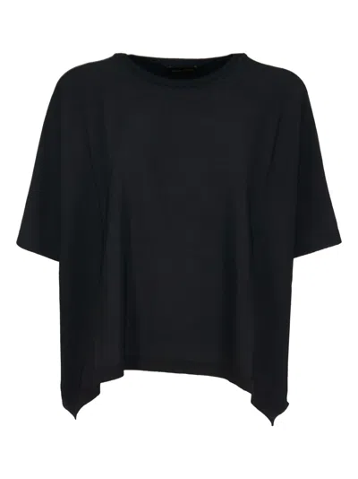 Roberto Collina Oversized Round Neck T-shirt In Black