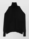 Roberto Collina Cut-out Oversized Turtleneck Sweater Clothing In Black