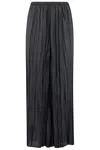 Roberto Collina Wide-leg Black Pleated Trousers With Elasticized Waistband