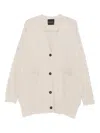 Roberto Collina Patch-pockets Cardigan In Neutral