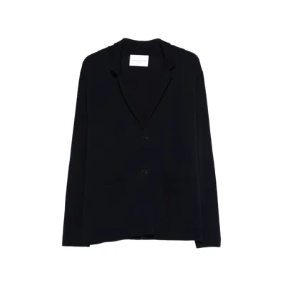 Roberto Collina Patch-pockets Cardigan In Blue