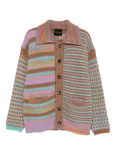 Roberto Collina Patterned Cardigan In Brown