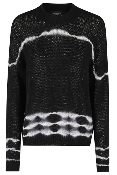 Roberto Collina Patterned Knit Sweater In Black