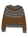 Roberto Collina Patterned Sweater In Brown