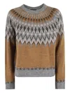 Roberto Collina Patterned Sweater In Brown