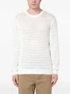 Roberto Collina Perforated Milk-coloured Sweater In Cotton In White