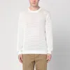 Roberto Collina Perforated Milk-coloured Sweater In Cotton