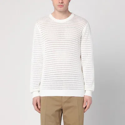 ROBERTO COLLINA ROBERTO COLLINA  PERFORATED MILK-COLOURED SWEATER IN COTTON