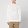Roberto Collina Perforated Milk-coloured Sweater In Cotton