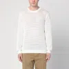 Roberto Collina Perforated Milk-coloured Sweater In Cotton In White