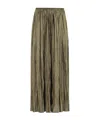 Roberto Collina Long Pleated Satin-finish Skirt In Multi