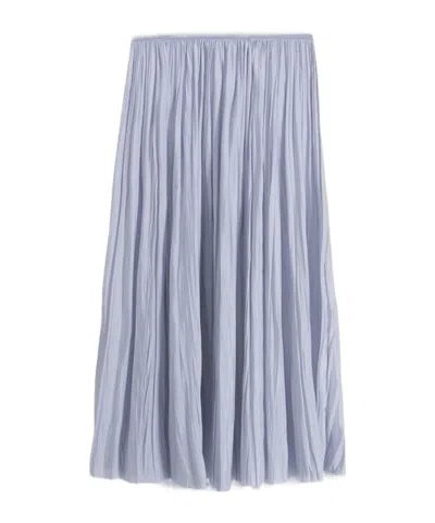 Roberto Collina Pleated Midi Skirt In Blue