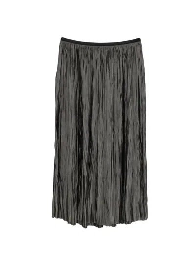 Roberto Collina Pleated Midi Skirt In Gray