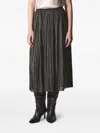 Roberto Collina Pleated Midi Skirt In Green