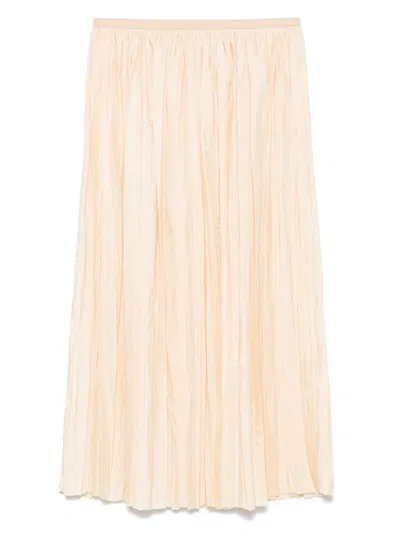 Roberto Collina Pleated Midi Skirt In Neutrals