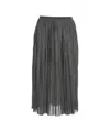 Roberto Collina Pleated Midi Skirt With Crinkled Texture And Elastic Waistband In Gray