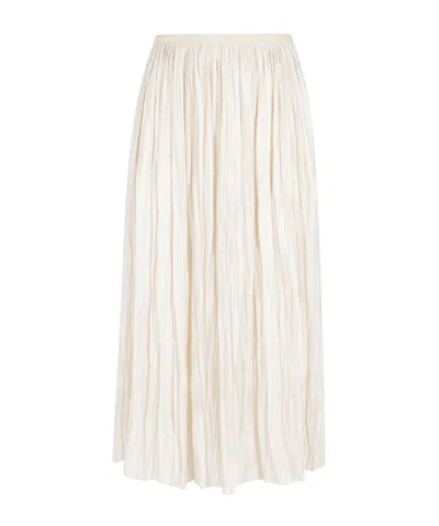 Roberto Collina Pleated Midi Skirt In Neutral