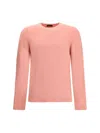 Roberto Collina Long Sleeves Pressed Gauze Round Neck Sweater Clothing In Pink