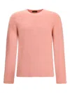 Roberto Collina Long Sleeves Pressed Gauze Round Neck Sweater Clothing In Pink