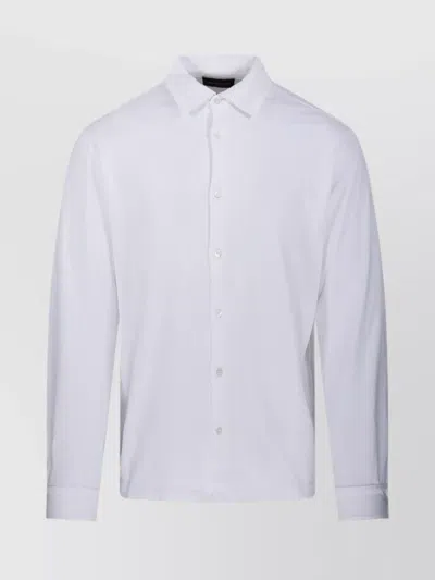 Roberto Collina Pointed Collar Long Sleeves Shirt In White