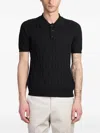Roberto Collina Polo In Black Cotton In Black