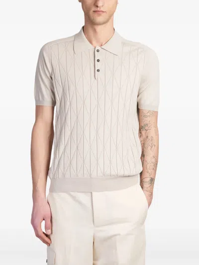 Roberto Collina Pointelle-detailed Polo Shirt In Nude