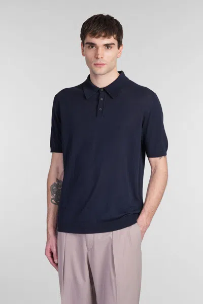 Roberto Collina Blue Knitted Polo Shirt