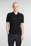 Roberto Collina Polo In Black Cotton In Black