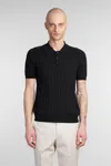 Roberto Collina Polo In Black Cotton In Black