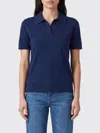 Roberto Collina Polo Shirt Woman Color Black In Blue