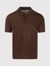 Roberto Collina Linen Knit Polo Shirt In Brown