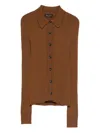Roberto Collina Polo-collar Cardigan In Brown