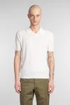 Roberto Collina Short Sleeve Polo Sweater In Beige