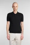 Roberto Collina Polo In Black Cotton In Black