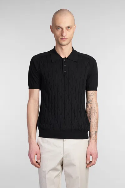ROBERTO COLLINA POLO IN BLACK COTTON