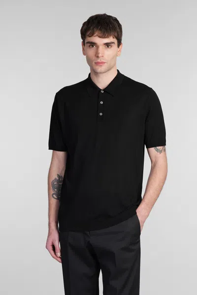 ROBERTO COLLINA POLO IN BLACK SILK
