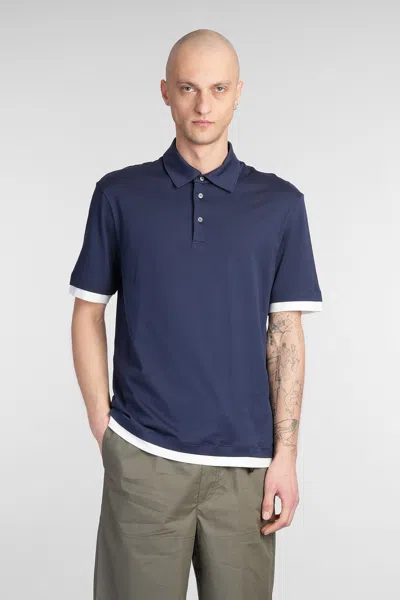 Roberto Collina Polo In Blue Cotton
