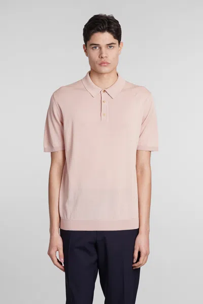 Roberto Collina Polo In Rose-pink Cotton In Rosa